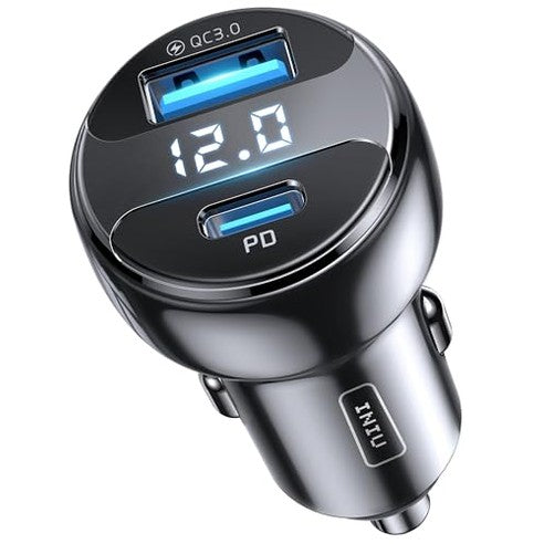 IniU - 66W Dual-Port Car Charger with PD3.0 & QC3.0 Fast Charging
