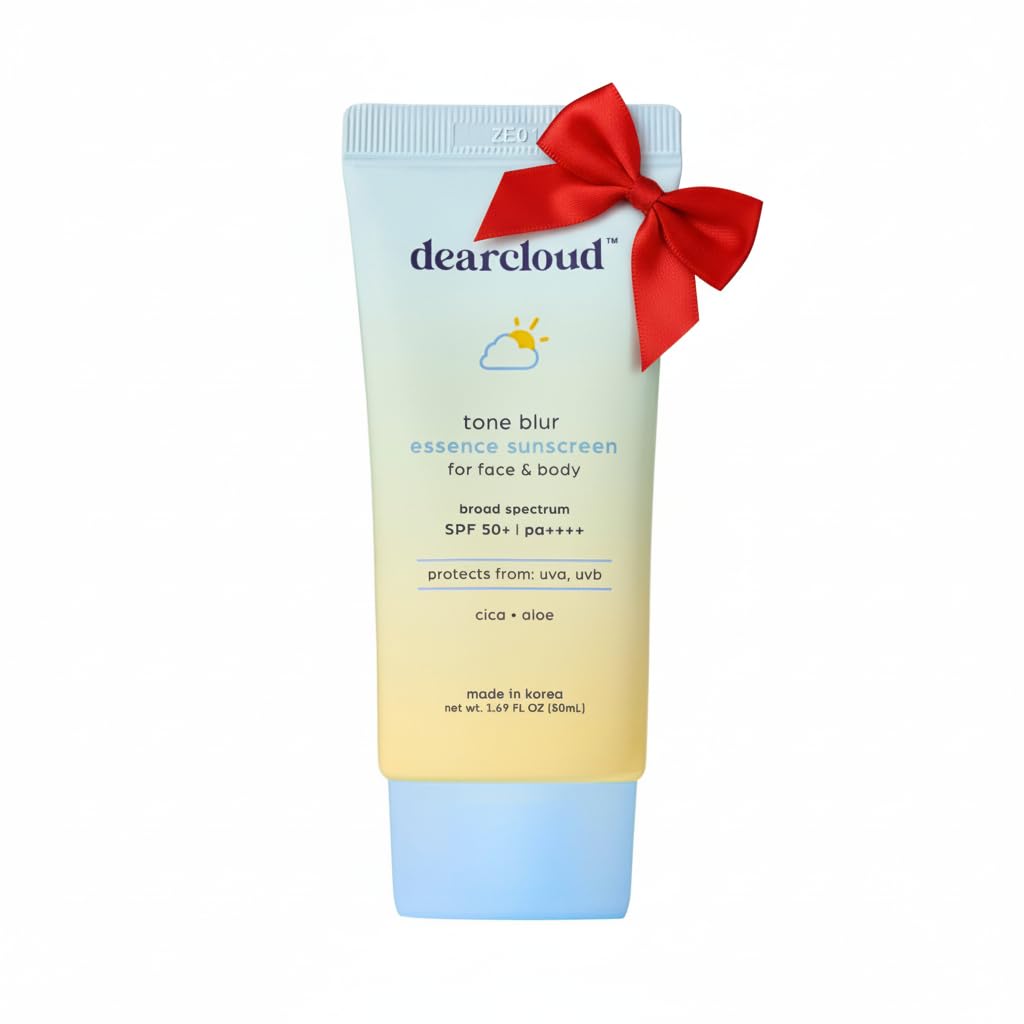 dearcloud Tone Blur Essence Sunscreen SPF 50+ PA++++ – Korean Sunscreen for Face, Primer with Vegan Ingredients (1.69 fl oz) - Medaid International