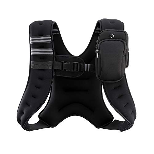 ZELUS Weighted Vest, 6lb/8lb/12lb/16lb/20lb/25lb/30lb Weight Vest with Reflective Stripe for Workout, Strength Training, Running, Fitness, Muscle Building, Weight Loss, Weightlifting|B07518RBH2