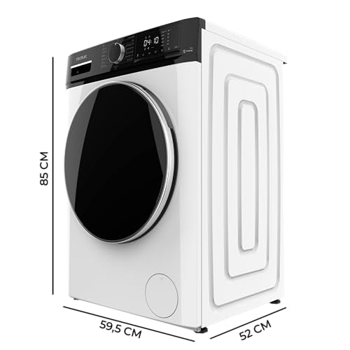 Cecotec - 8 kg Inverter Washing Machine, 1400 RPM, Steam Function, 15 Programs