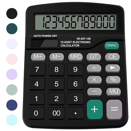 CuteCalc - Dual Power Office Desk Calculator with Large Display for Kids & Adults