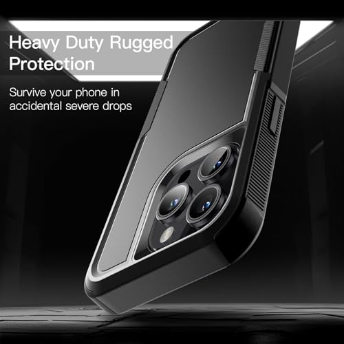 JETech - Heavy Duty Dual-Layer Case for iPhone 15 Pro, Shockproof Protection, Matte Back