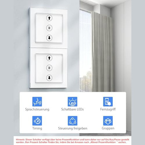 Allevoi - WiFi Roller Shutter Switch, Smart Blind Control, Alexa/Google Compatible