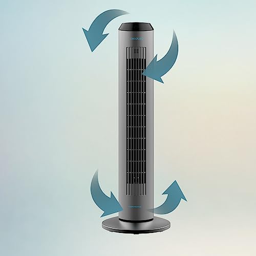 Cecotec - EnergySilence 8190 Skyline Ionic Tower Fan, 60W, 3 Speeds, Remote Control