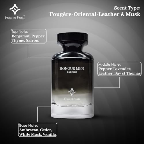 Frais et Frais Honour Perfume Men | Eau de Parfum | Luxury Scent Like Absolute Aventus | Long Lasting & Affordable Luxury | 100ml - Medaid International
