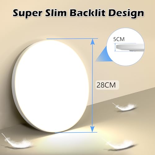 Ouila - LED Ceiling Light 24W 2000LM, IP44 Rated, 4000K for Bathrooms & More