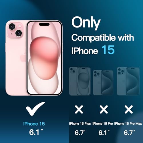 JETech - Tempered Glass Screen Protector for iPhone 15, Easy Install, HD Clear, Case-Friendly, 3-Pack