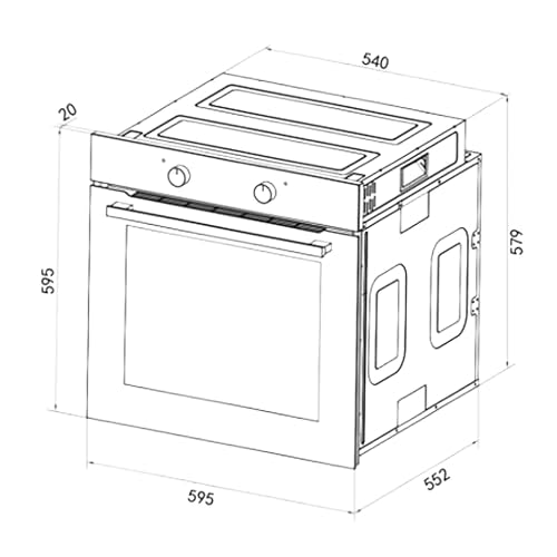 Cecotec - 80L Multifunction Built-in Oven, 2800W, Steam Assist, EasyClean