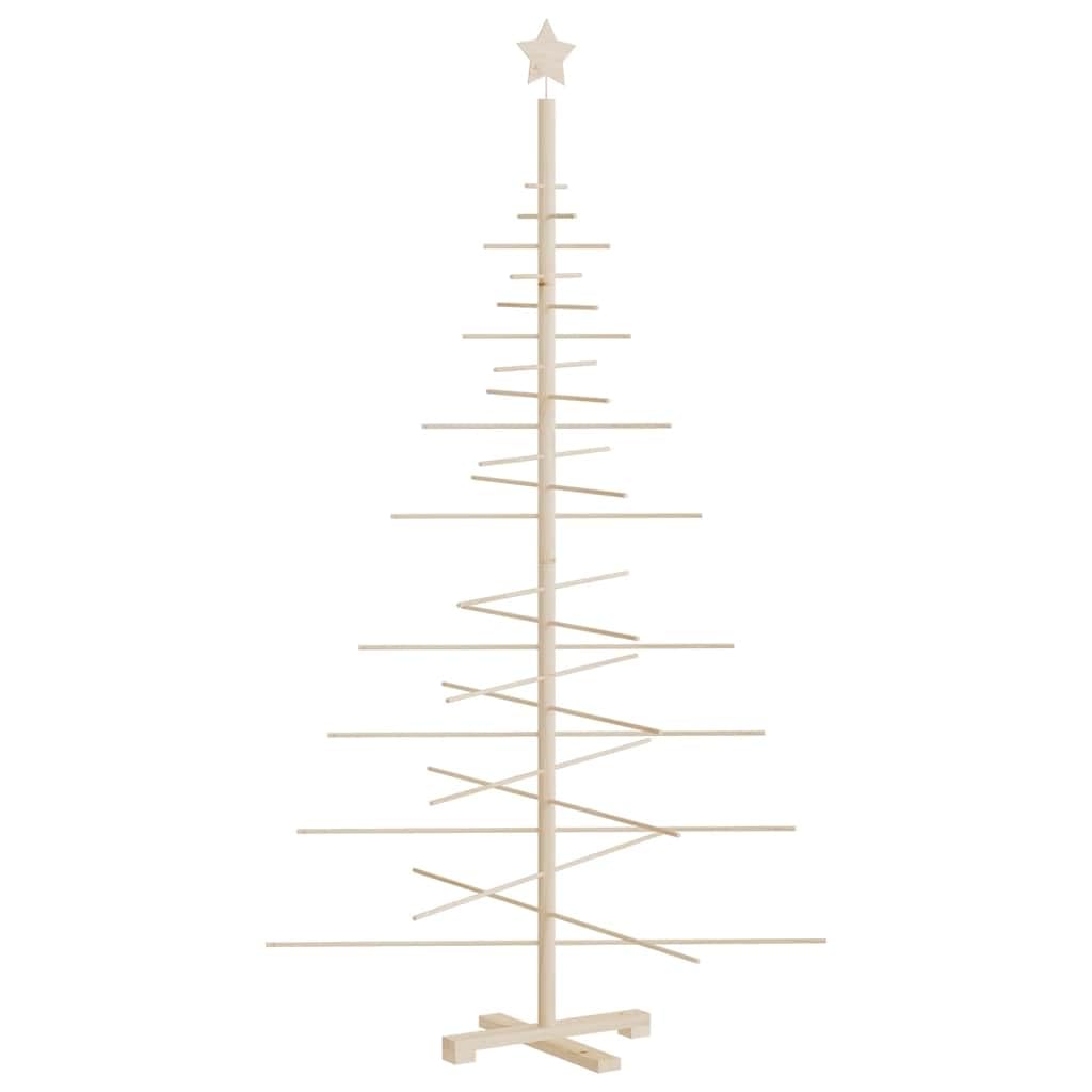 vidaXL Christmas Tree, Wooden Christmas Tree for Decoration, Small Christmas Tree with Stand for Xmas Holiday, Modern Style, Solid Wood Pine - Medaid International
