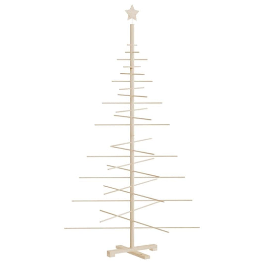 vidaXL Christmas Tree, Wooden Christmas Tree for Decoration, Small Christmas Tree with Stand for Xmas Holiday, Modern Style, Solid Wood Pine - Medaid International