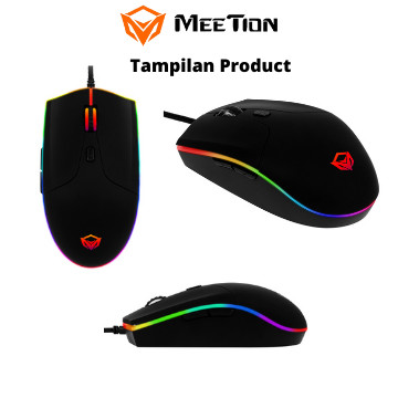 MeeTion MT-GM21 USB Wired Chromatic RGB Circulation Backlit Gaming Mouse - Medaid International