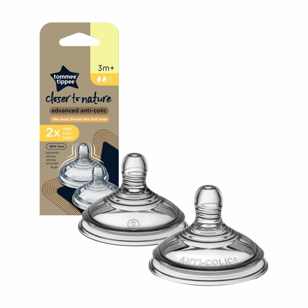 Tommee Tippee Medium Flow Teats - 2 Pieces - 3m+ - Medaid International