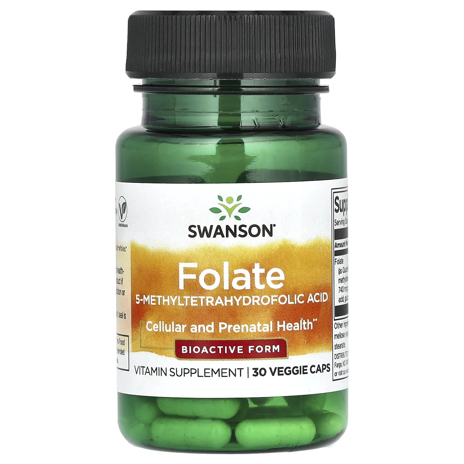 Swanson, Folate , 30 Veggie Caps - Medaid International