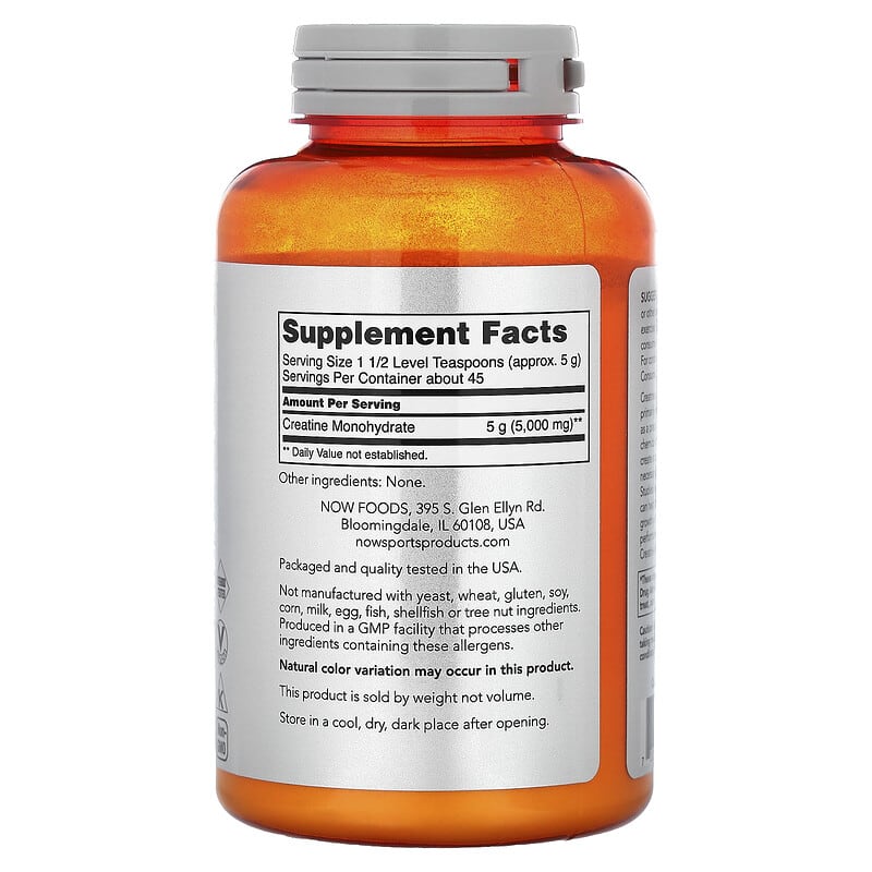 NOW Foods, Sports, Creatine Monohydrate, 8 oz (227 g) - Medaid International