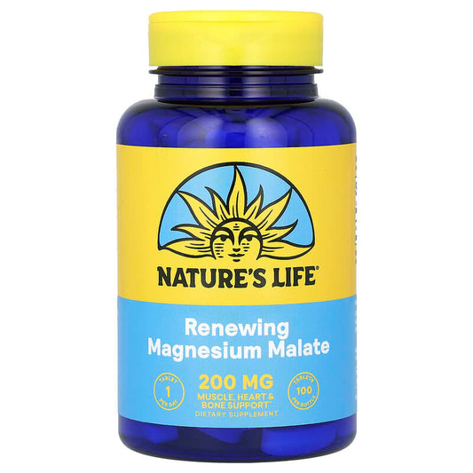 Nature's Life, Renewing Magnesium Malate, 200 mg, 100 Tablets - Medaid International