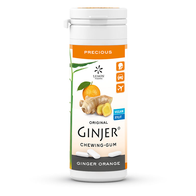 Ginjer Ginger Chewing Gum - Orange 20Pcs - Medaid