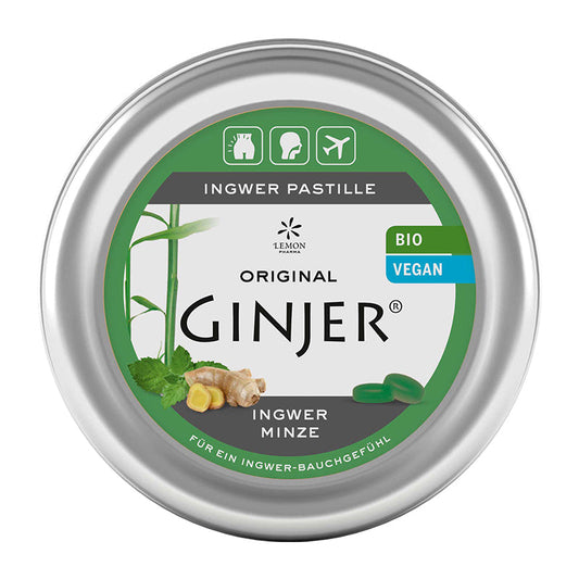 Original Ginjer Organic Pastille Mint 34 Pastilles - Medaid