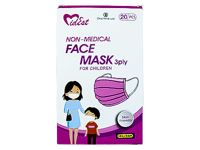 Child Face Mask 3Ply Pink 20'S - Medaid International