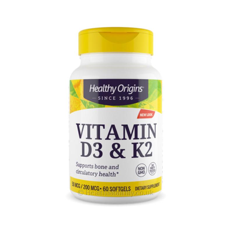 Healthy Origins Vitamin D3 & K2 60's - Medaid International