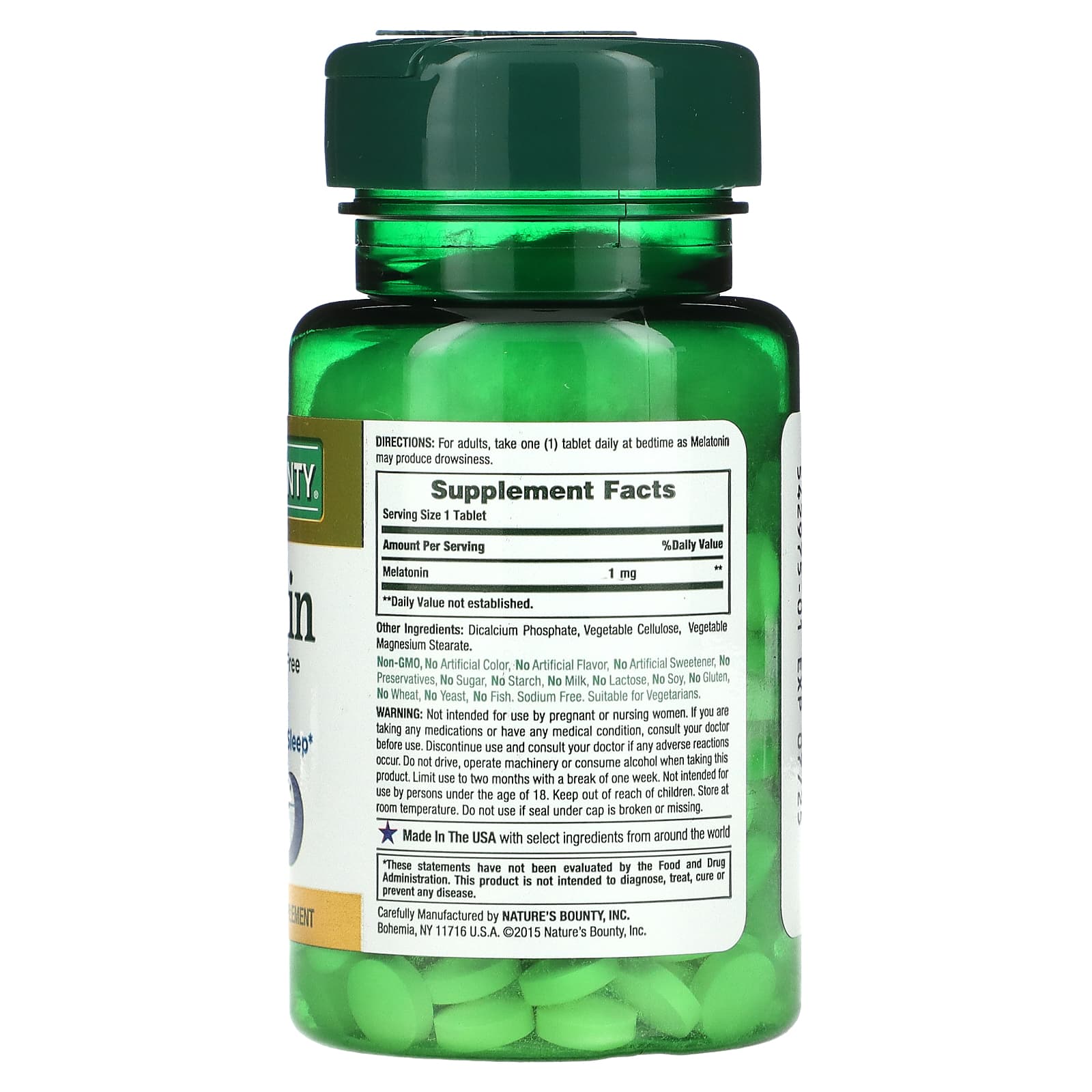 Nature's Bounty, Melatonin, 1 mg, 180 Tablets - Medaid