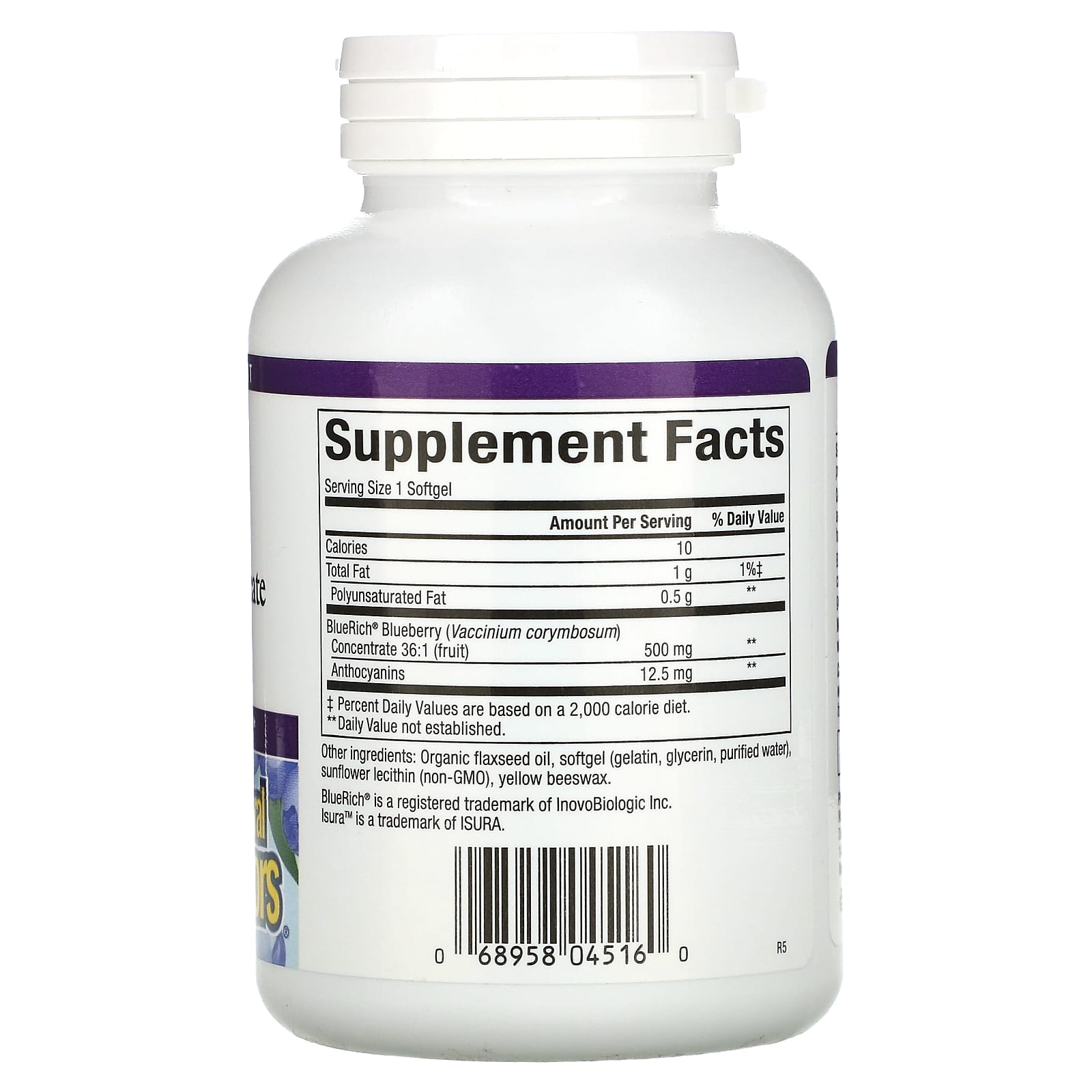 Natural Factors, BlueRich, Super Strength Blueberry Concentrate, 500 mg, 90 Softgels - Medaid International
