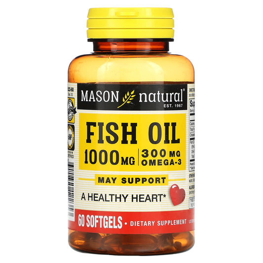 Mason Natural, Fish Oil, 1,000 mg, 60 Softgels - Medaid International