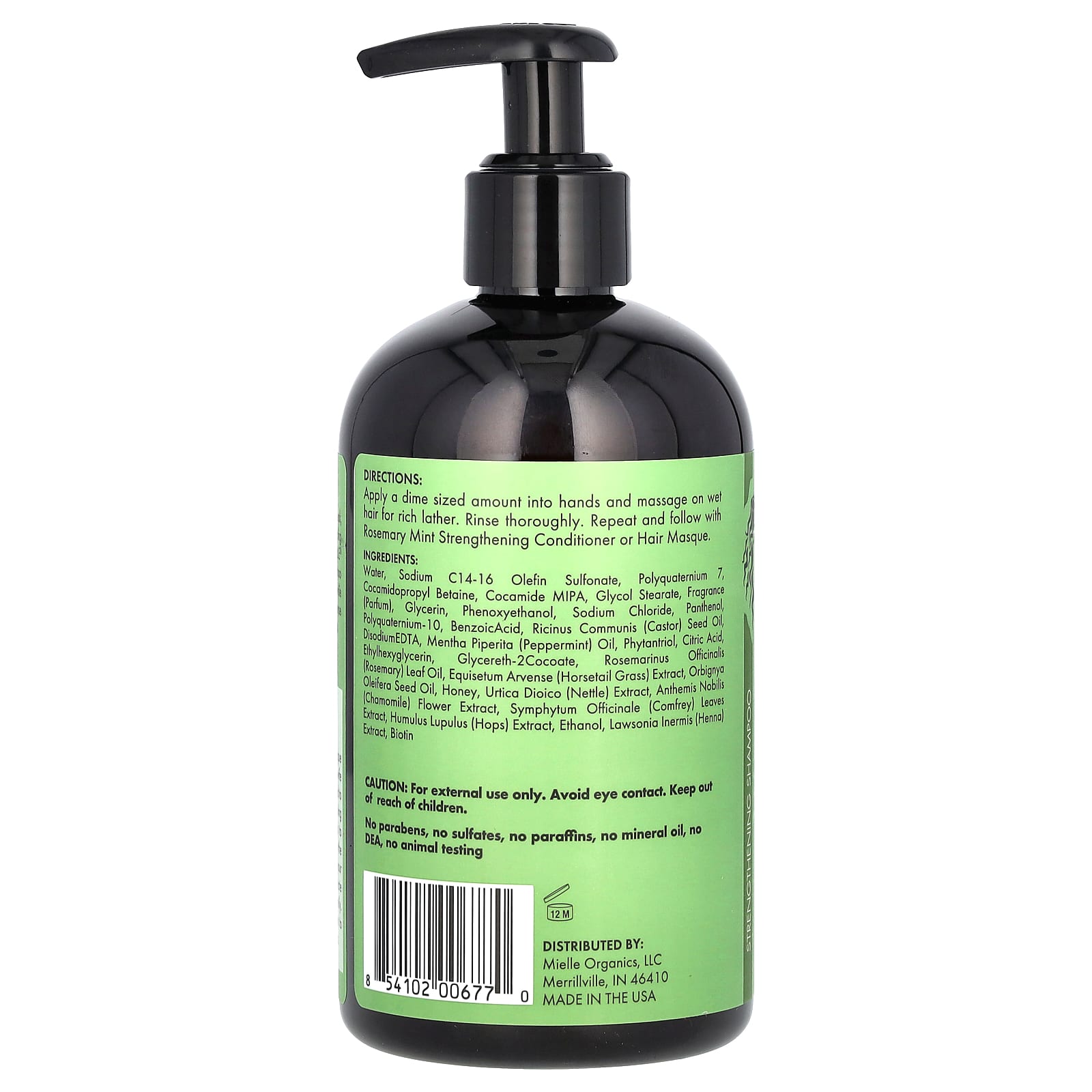 Mielle, Strengthening Shampoo, Rosemary Mint, 12 fl oz (355 ml) - Medaid International
