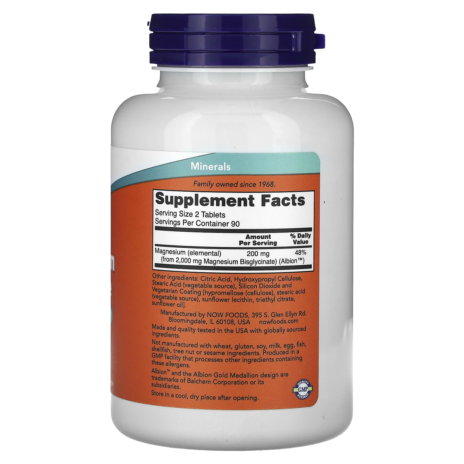 NOW Foods, Magnesium Glycinate, 180 Tablets - Medaid International