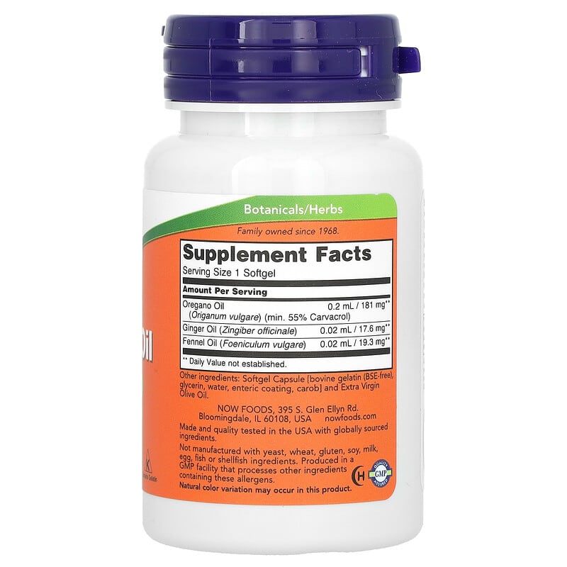 NOW Foods, Oregano Oil, 90 Softgels - Medaid International
