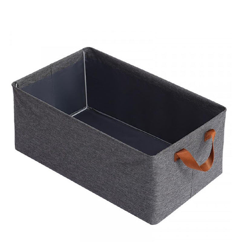 47 CM Multipurpose Storage Box with Metal Frame and Handles Foldable Closet Clothes Organizer for Pants Shirts and Blankets Gray - Medaid International