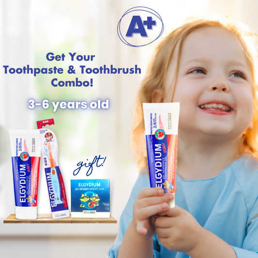 Elgydium Kids Fresh Strawberry Toothpaste Ages 3 To 6 + Elgydium Soft Toothbrush + Gift: Memory Game - Medaid