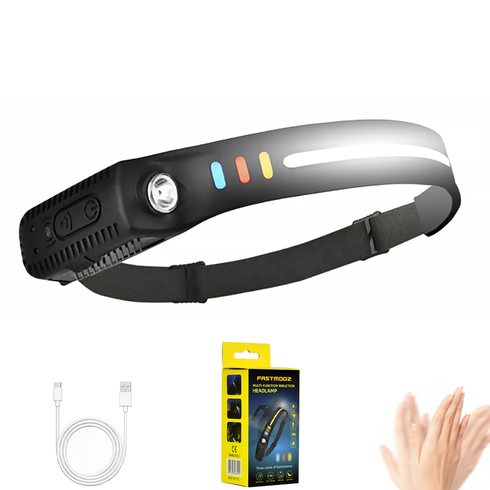 Bright Rechargeable Headlamp Flashlight, 8 Lighting Modes with Motion Sensor Head Lamp - Medaid International