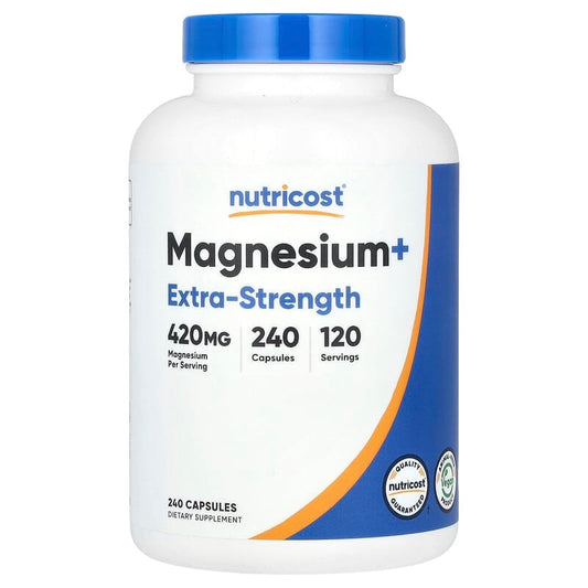 Nutricost, Magnesium+, Extra-Strength, 420 mg, 240 Capsules - Medaid International