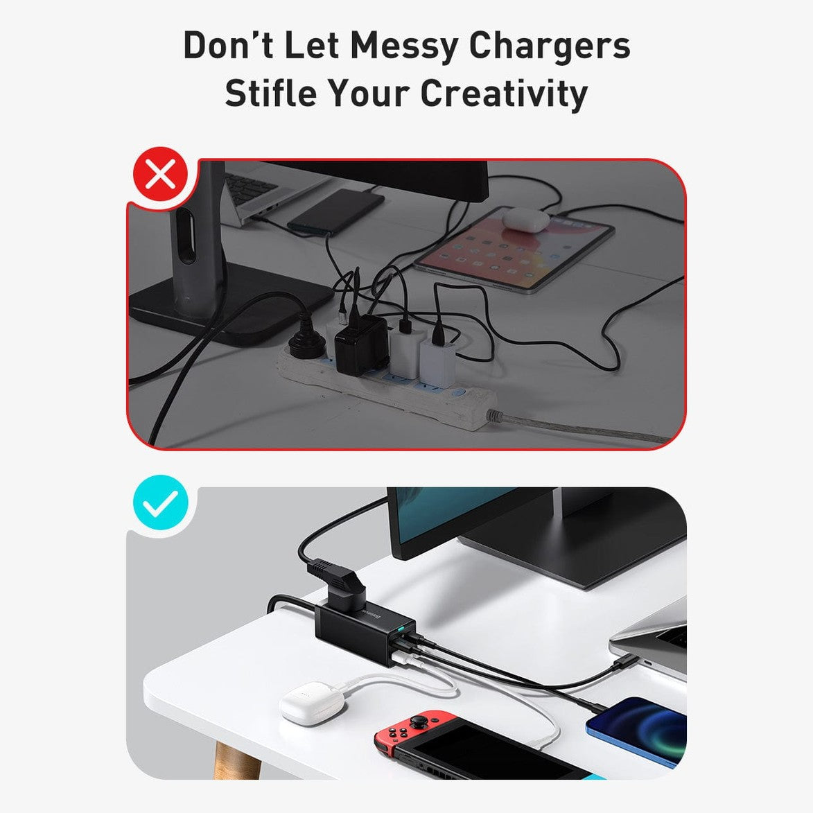 BASEUS DESKTOP POWER STRIP 65W  EA1080 - Medaid International