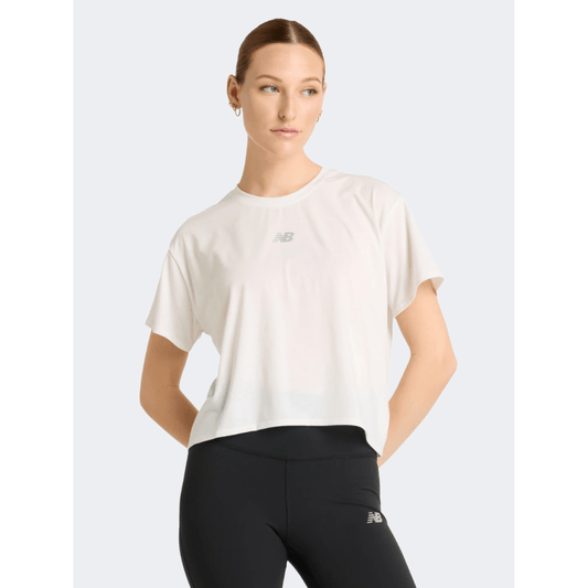 New Balance Drapey Relaxed Women Performance T-Shirt Seasalt/Silver - Medaid International