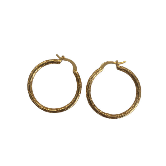 Golden round hoop earrings accessory #4043 - Medaid International