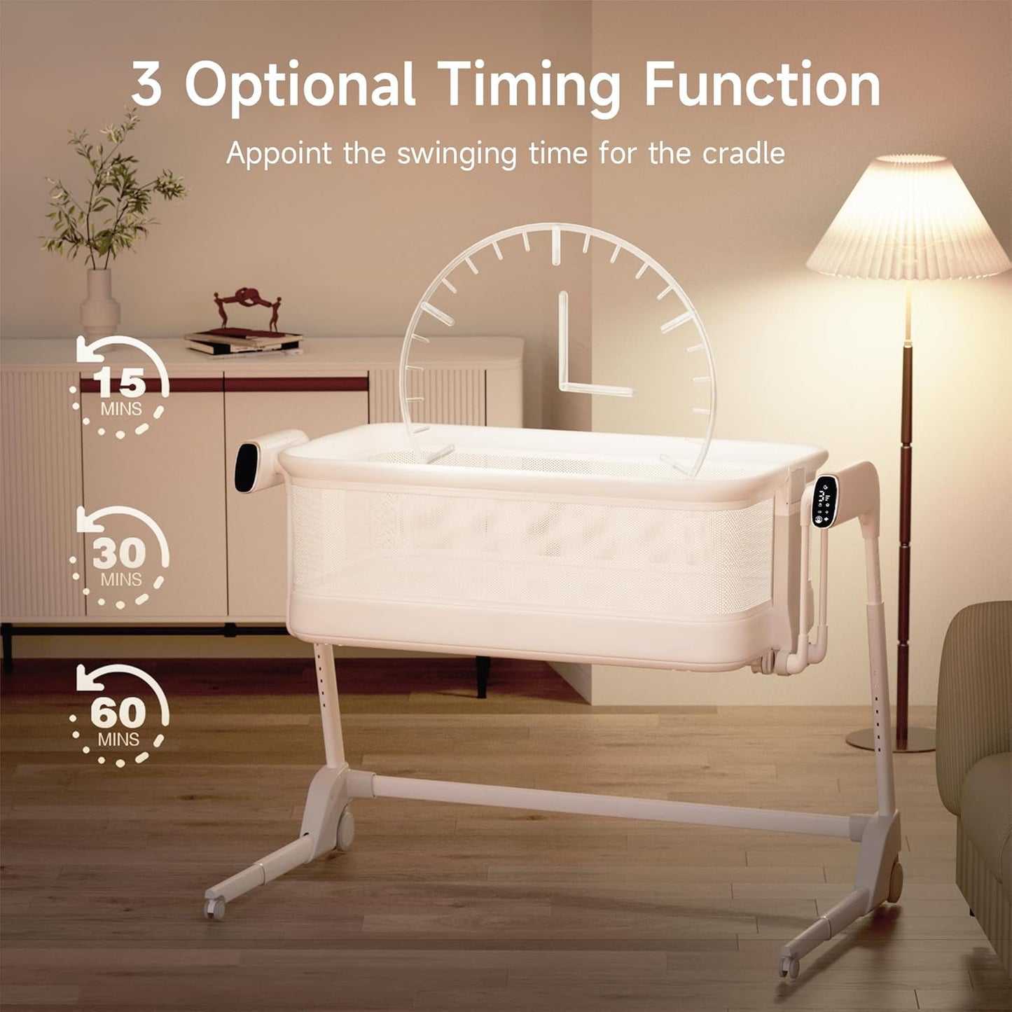 Miila Nova Smart Soothing Bassinet – 2-in-1 Baby Bassinet & Playpen