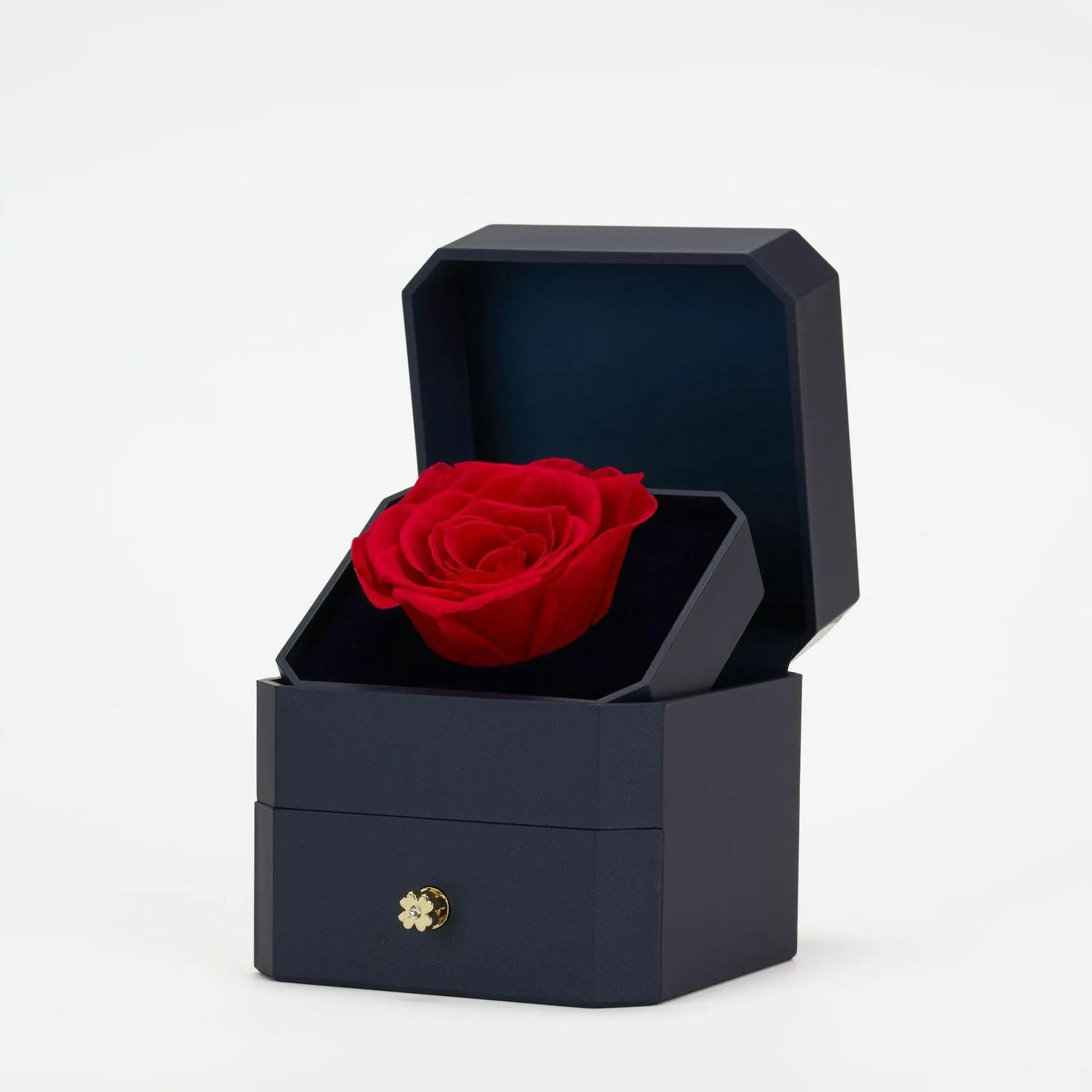 Luxurious Jewelry Box With Eternal Flower Rose + Magnetic Four Heart Necklace - Medaid International