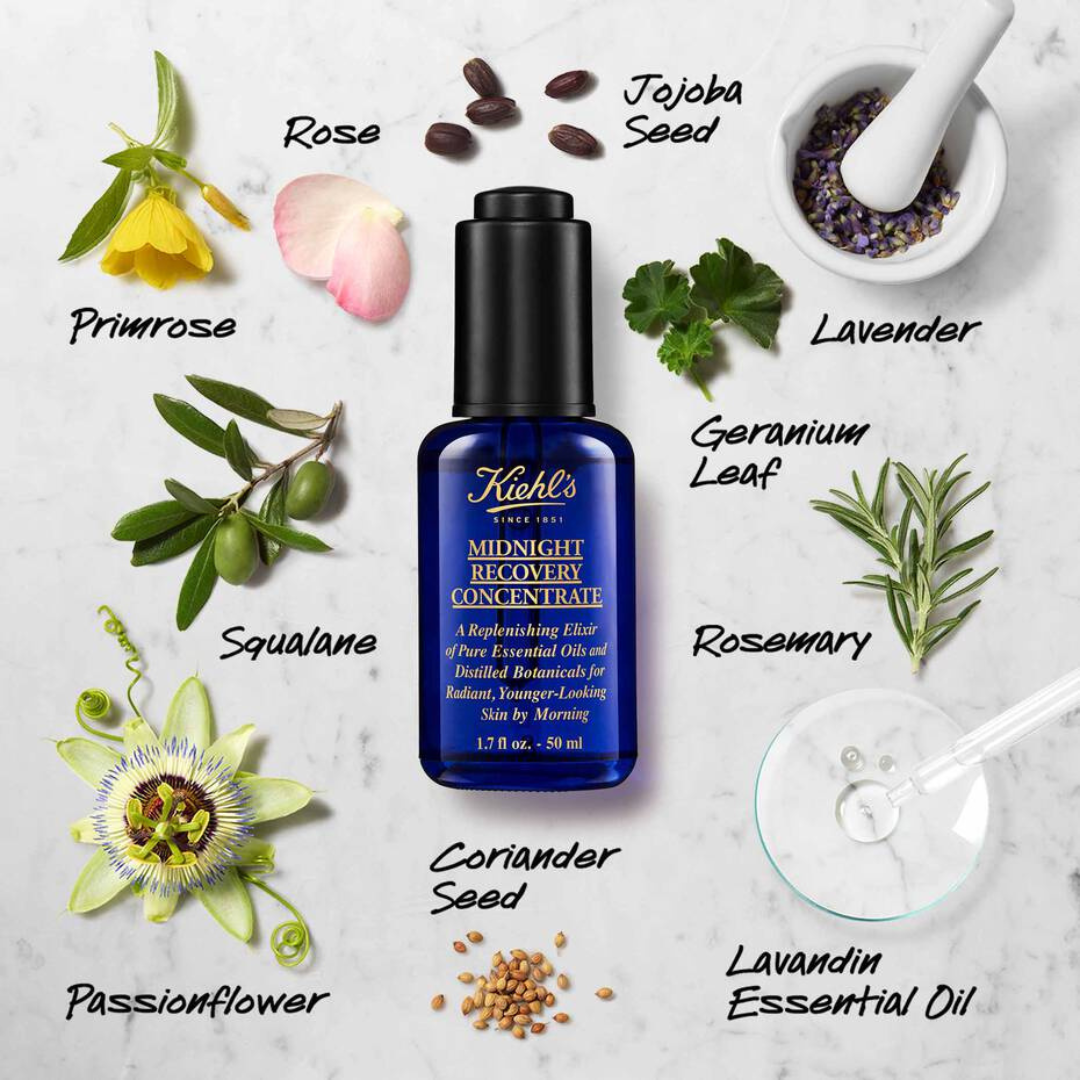 Kiehl's Midnight Recovery Concentrate Face Oil 50ml - Medaid - Lebanon