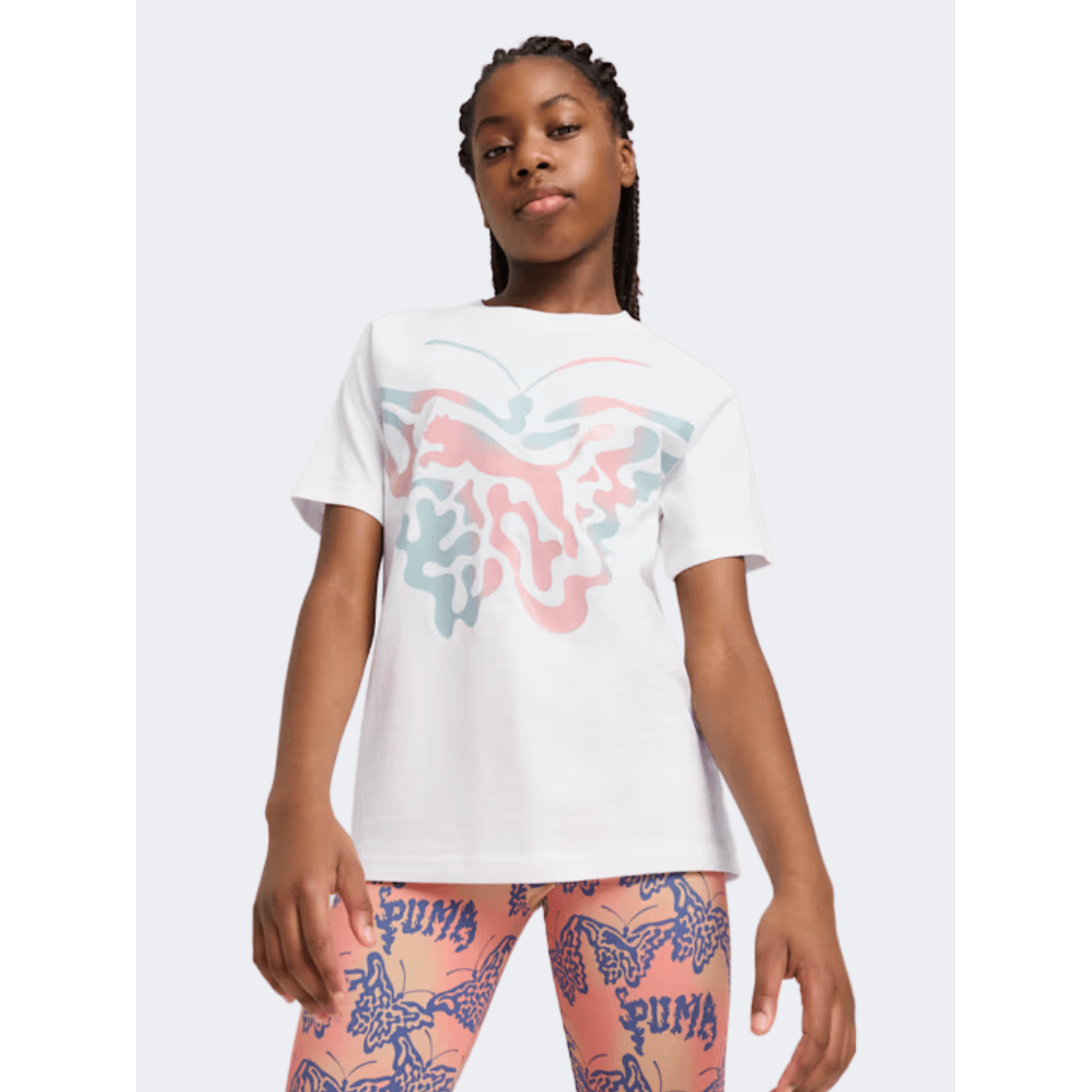 Puma Butterfly Vibe Girls Lifestyle T-Shirt White - Medaid International