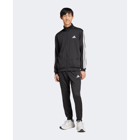 Adidas Basic 3 Stripes French Terry Men Sportswear Tracksuit Black - Medaid International