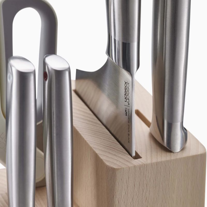 Joseph Joseph Elevate™ Fusion 5-piece Knife & Scissor Set with Beechwood Block - Medaid International