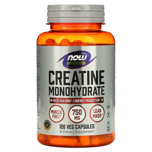NOW Foods, Sports, Creatine Monohydrate, 4,500 mg, 120 Veg Capsules (750 mg per Capsule) - Medaid International
