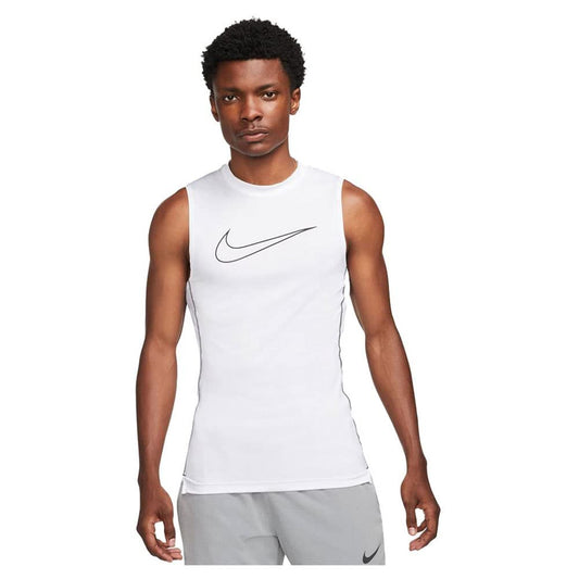 Nike Pro Dri-FIT Men's Tight Fit Sleeveless Tank Top (XX-Large, White) - Medaid International