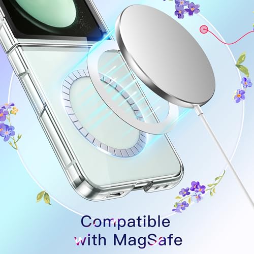 JETech - Magnetic Case for Galaxy Z Flip 5, MagSafe Compatible, Transparent Hard PC, Anti-Scratch
