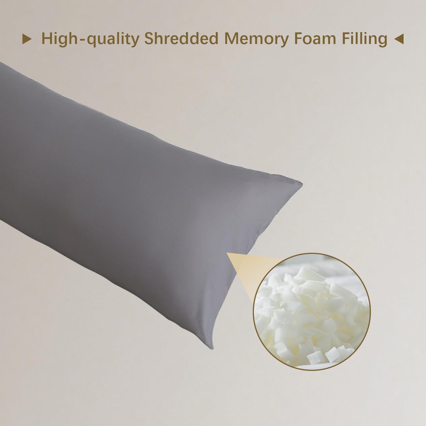 INSPIRE CRAFTER Memory Foam Body Pillow Insert, Soft Large Long Bed Pillow for Adults, Breathable Full Body Pillow, Grey - Medaid International