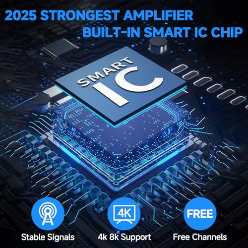 Pgofbuo - 2800+ Miles Range Indoor/Outdoor TV Antenna with Signal Booster