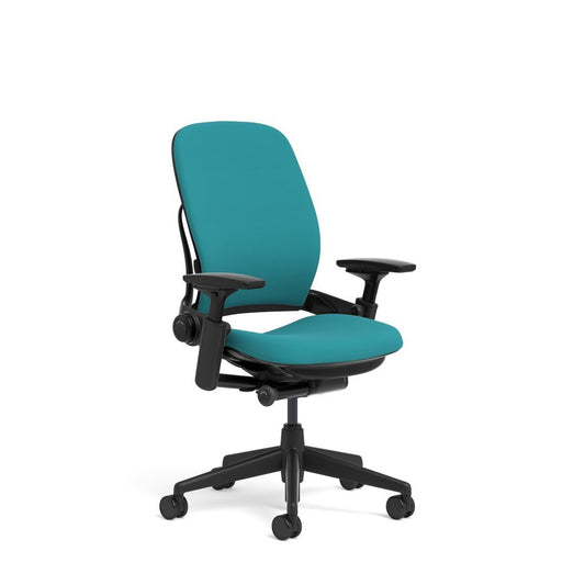 Steelcase Leap Office Chair, Black Frame and Buzz2 Cyan Fabric - Medaid International