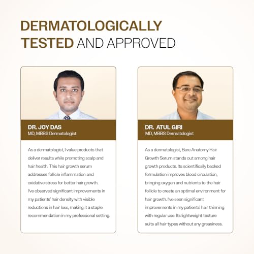Bare Anatomy Advanced Hair Growth Serum| 3% Redensyl - 2x Better Results than Minoxidil | + 4% Anagain + 3% Baicapil | Rosemary, Biotin | Hair growth & Hair fall control serum for Women & Men | 30mL - Medaid International