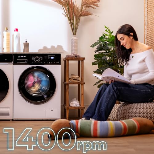 Cecotec - 7 kg Front Load Washing Machine with Inverter Motor, 1400 RPM, 12 Programs